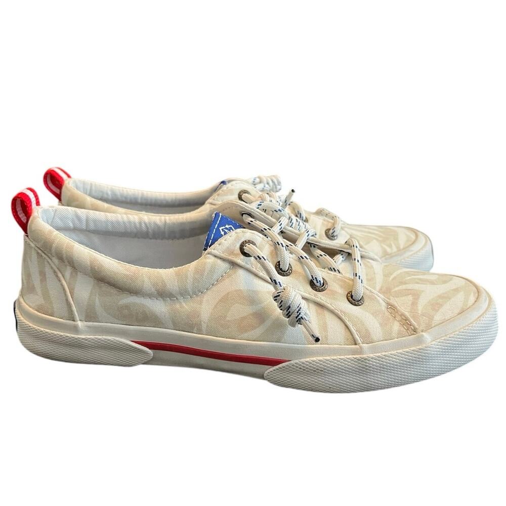 Sperry Pier Wave LTT Harmony Sneakers Boat Shoes Women’s 7M Cream/Tan Slip-On